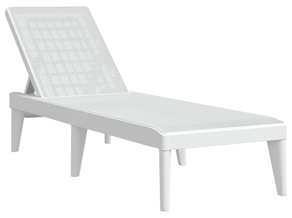 vidaXL Sonnenliege Weiß 186x60x29 cm PP Produktbild 