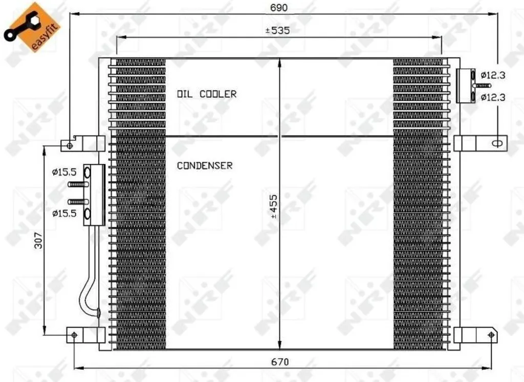 Réparer clim Jeep : Condenseur NRF 35577 pour Grand Cherokee 55116931AA