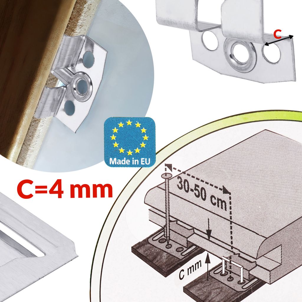 Befestigungsklammer für Wandpaneele Stahlklammern 4mm KIT Produktbild 