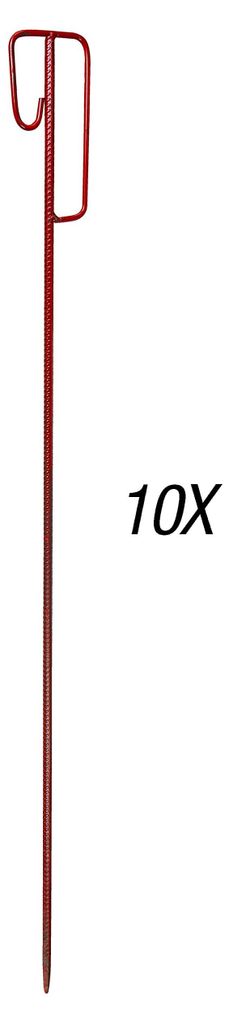 Absperrleinenhalter Metall 120 cm – rot, Ø 12 mm, 10er-Set Produktbild 