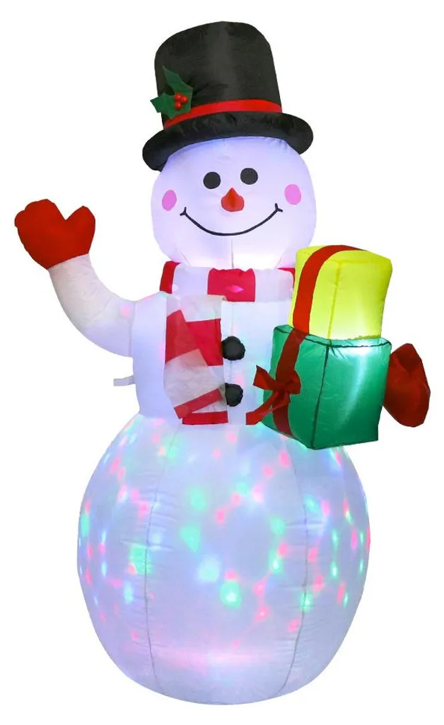 Bonhomme de Neige Gonflable pour Décoration Jardin Extérieur Lumineuse