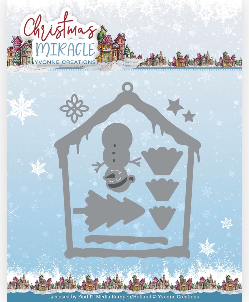 Stanzschablone - Yvonne Creations - Christmas Miracle - Schneemann Haus