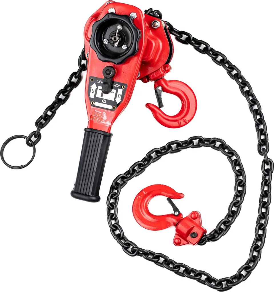 Transpallet manuale con cricchetto - paranco a catena Big Red trc7010 con capacit di 1 tonnellata (rukcug)