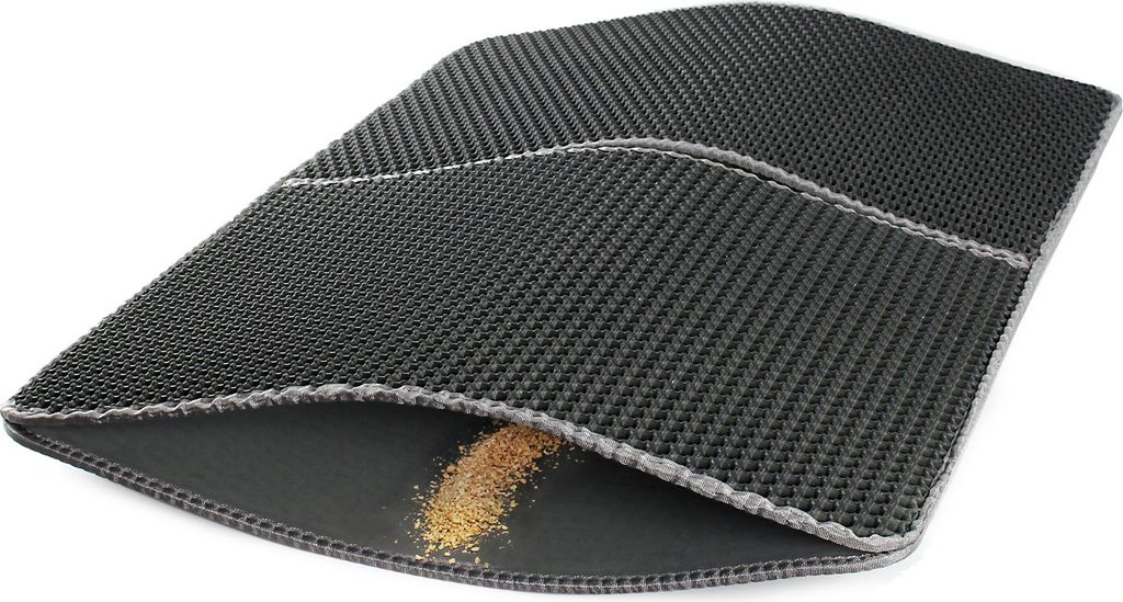 Fudajo Katzenstreu Matte faltbar 75 x 55 cm, Katzenklo Matte wasserdicht, Katzenstreu Auffangmatte mit 2 Schichten, Matte für Katzenklo im Wabende...