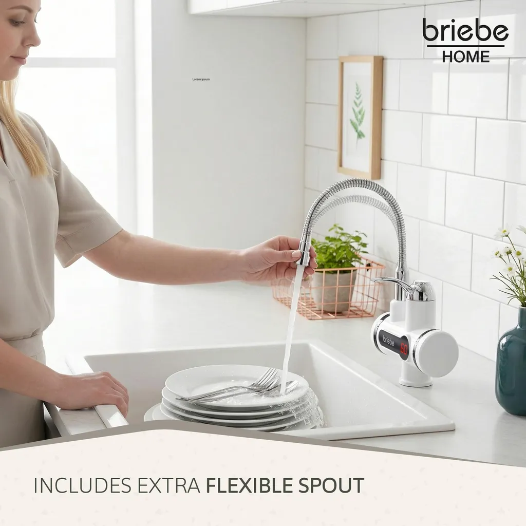 Solution eau chaude immédiate Briebe IH1201 Robinet électrique blanc - 9