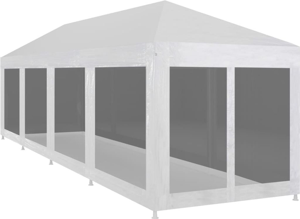 The Living Store Partyzelt mit 10 Mesh-Seitenwänden 12 x 3 m