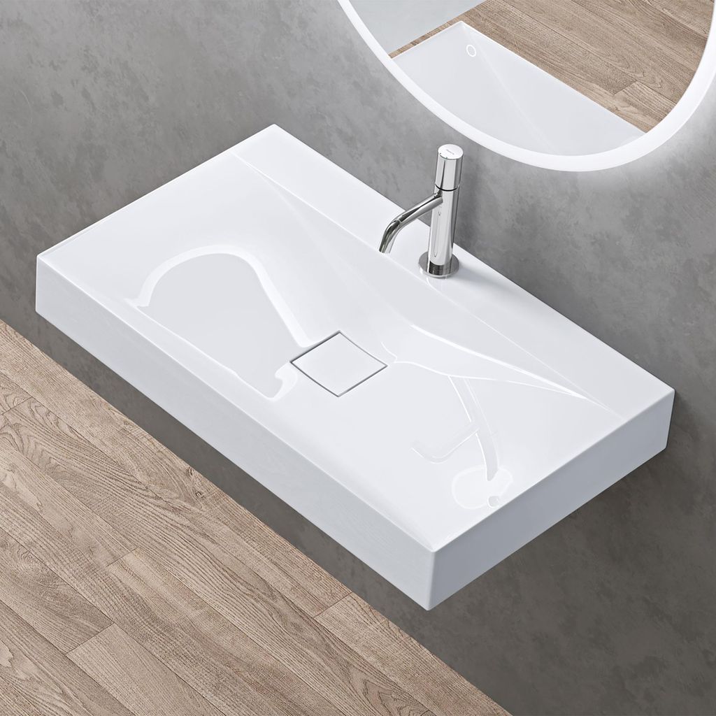 doporro Vasque à Poser 80cm avec Bonde Lavabo Suspendu Image du produit 