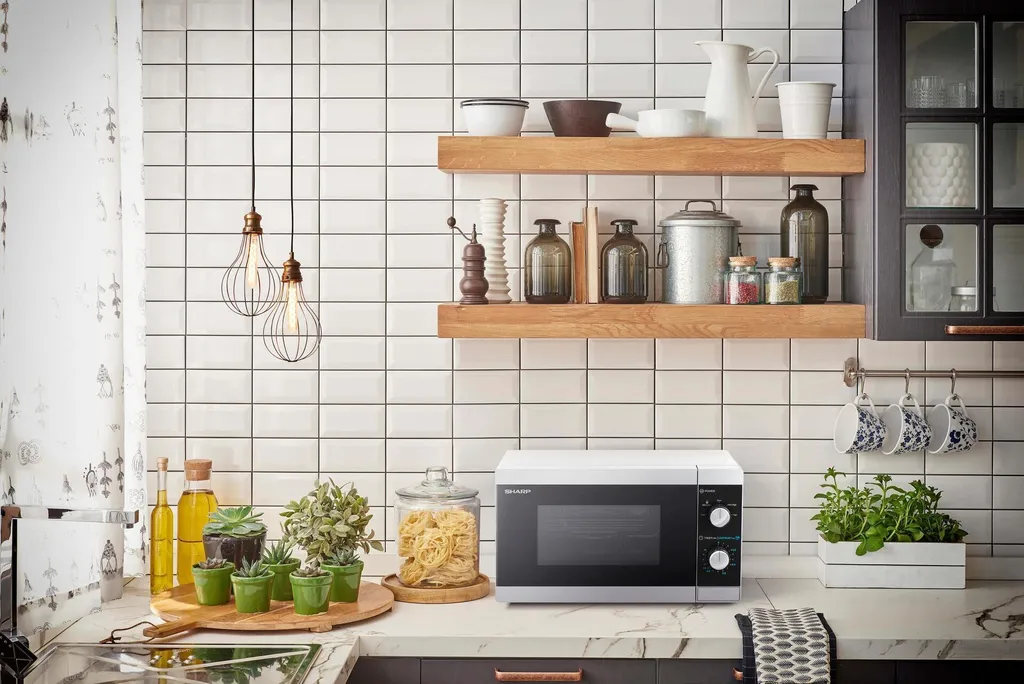Micro-ondes Sharp 800W avec 5 Niveaux de Puissance et Plateau 25cm