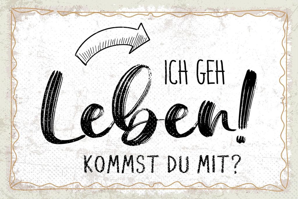 vianmo Blechschild 20x30 cm Ich geh Leben. Kommst du mit
