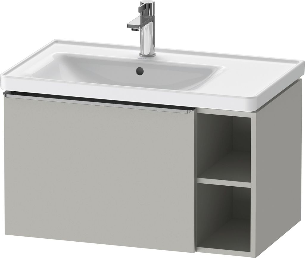 Duravit D-Neo Waschtischunterbau wandhängend, 784x440x452mm, 1 Auszug, 1 offenes Fach seitlich rechts, mit Griff Edelstahl gebürstet, DE425807007...