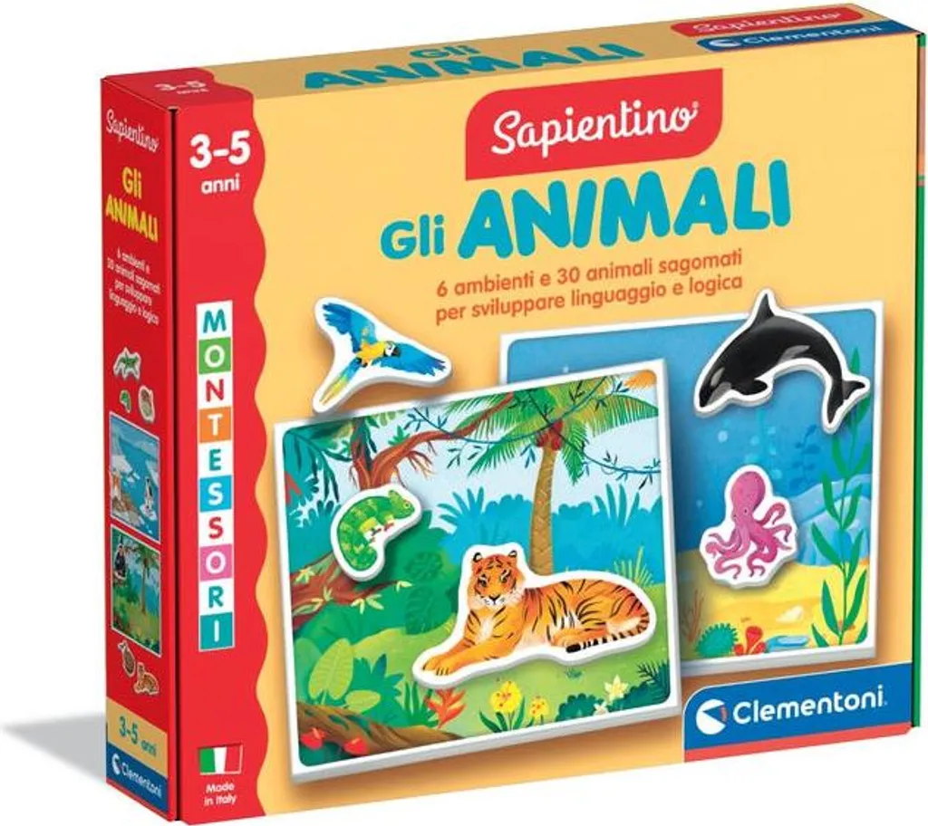 Jeu de Cartes Montessori Animaux Sapientino pour Apprendre en S'amusant