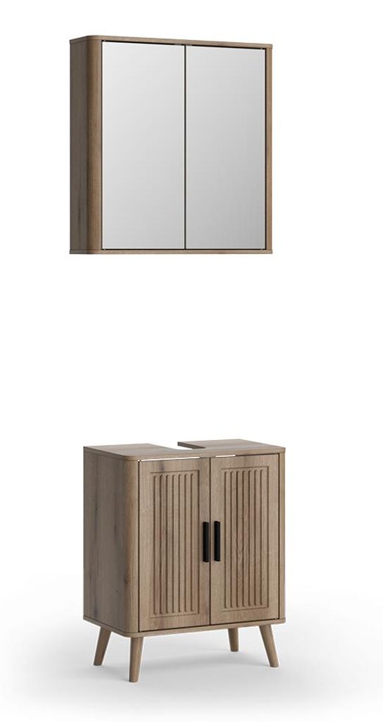 Badmöbel-Set Vicco Skara Eiche 2 Teile, Model 61290
