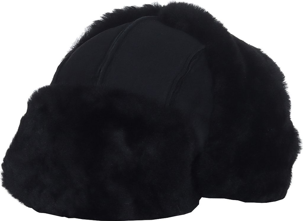 Pilotmütze Hut aus feinstem Merino Lammfell in 2 Farben außen Naht