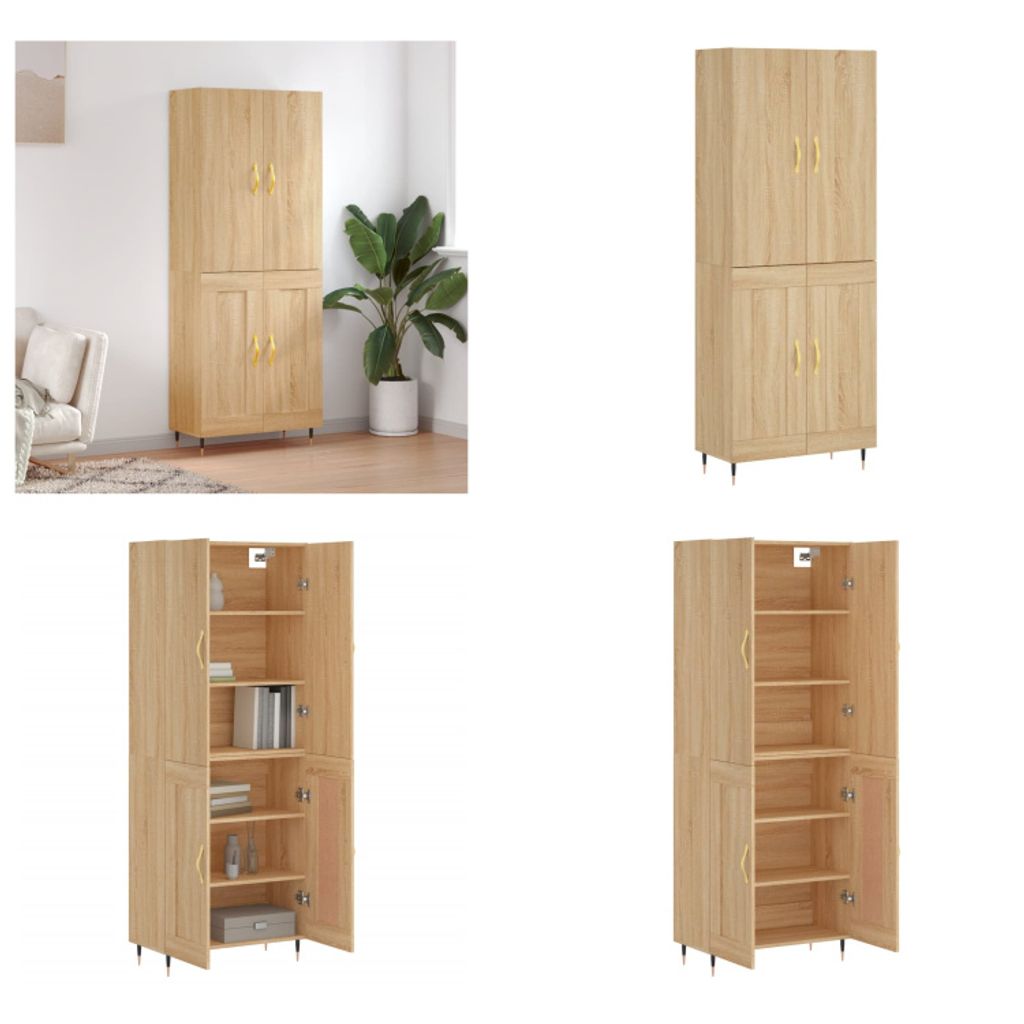 vidaXL Highboard Sonoma Eiche 69,5x34x180 cm Holzwerkstoff - Highboard - Highboards - Sideboard - Schrank