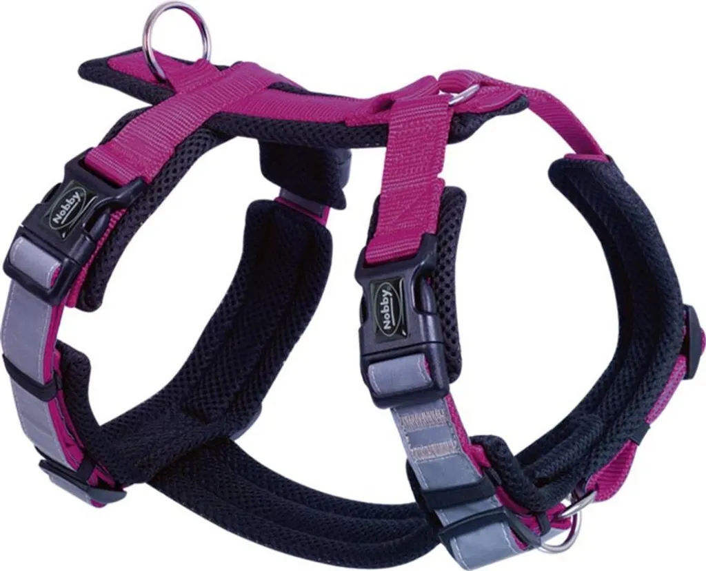 Harnais Nobby Daily Walk Comfort Framboise Taille M pour Chien Réglable