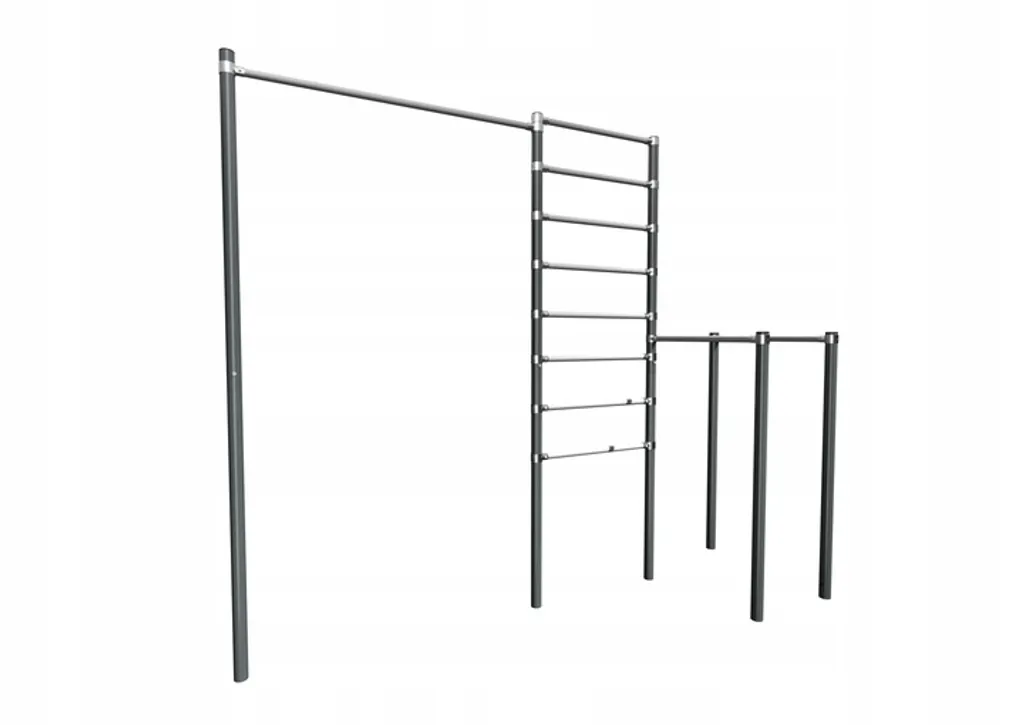 Station musculation robuste avec barre de traction et poignées dips - 5