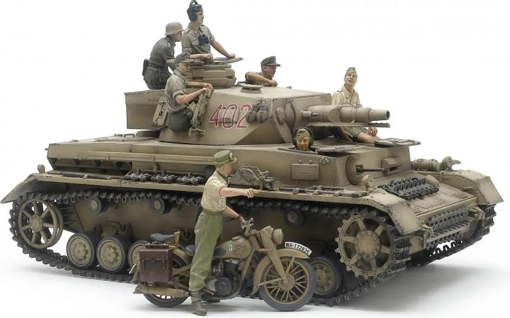 Char allemand IV Ausf.F avec moto DAK Kit spécial 1:35 maquette