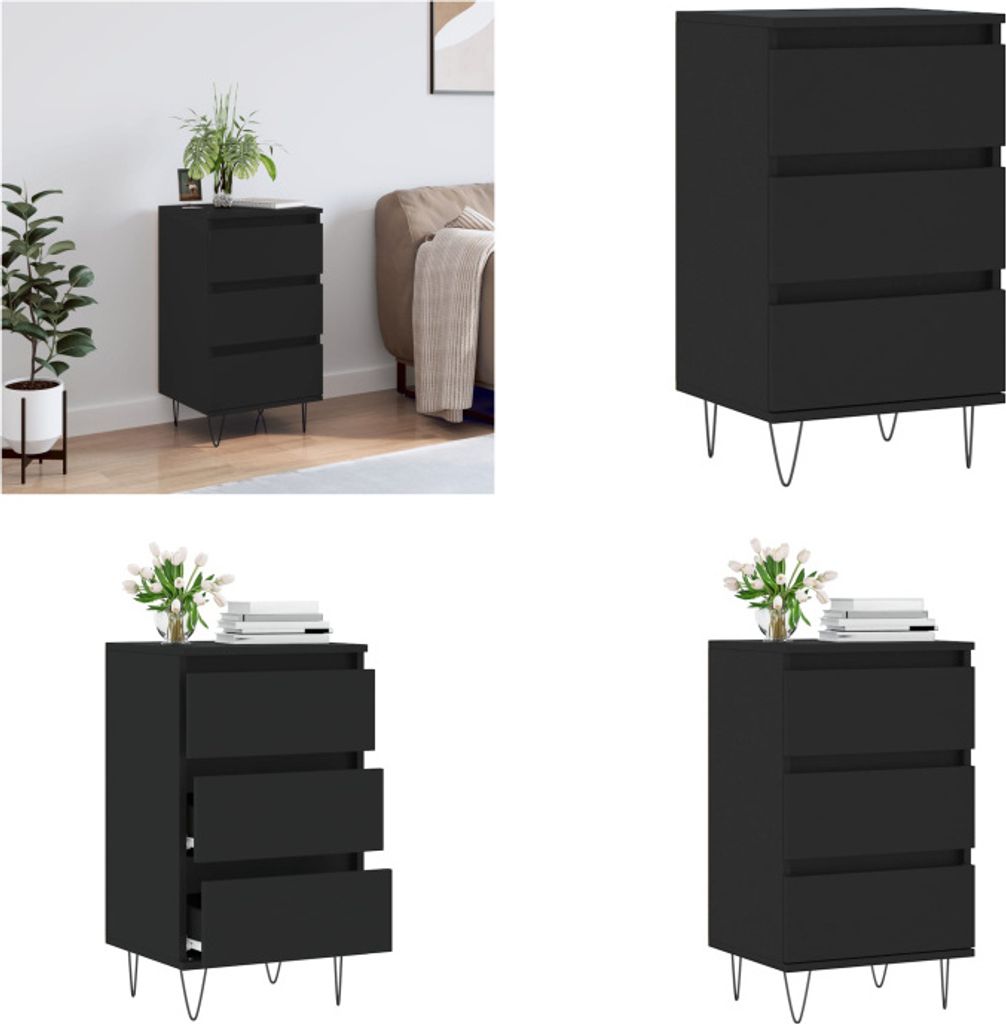 vidaXL Sideboard Schwarz 40x35x70 cm Holzwerkstoff - Sideboard - Sideboards - Schrank - Anrichte