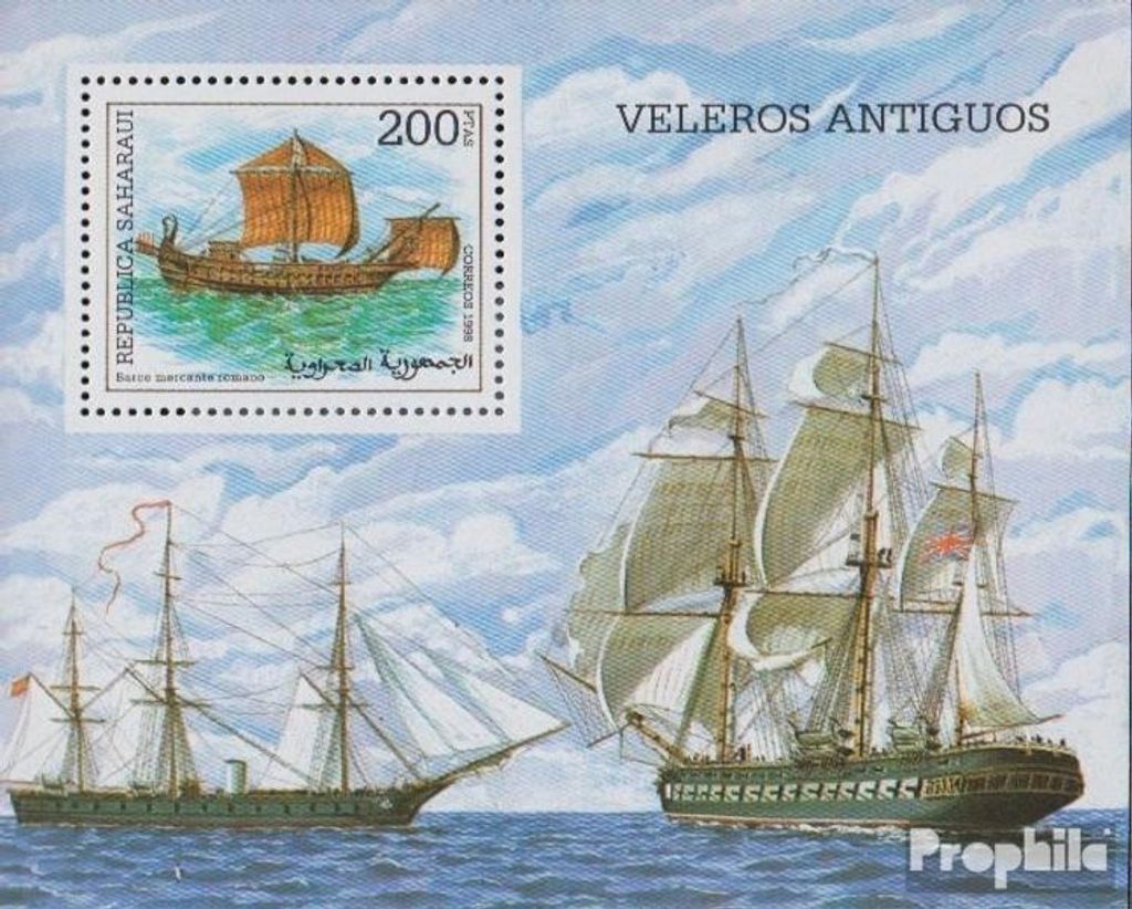 Briefmarken Sahara 1998 Mi Ausgabe der Exilregierung ohne Gültigkeit im int. Postverkehr Nr.55 postfrisch Segelschiffe
