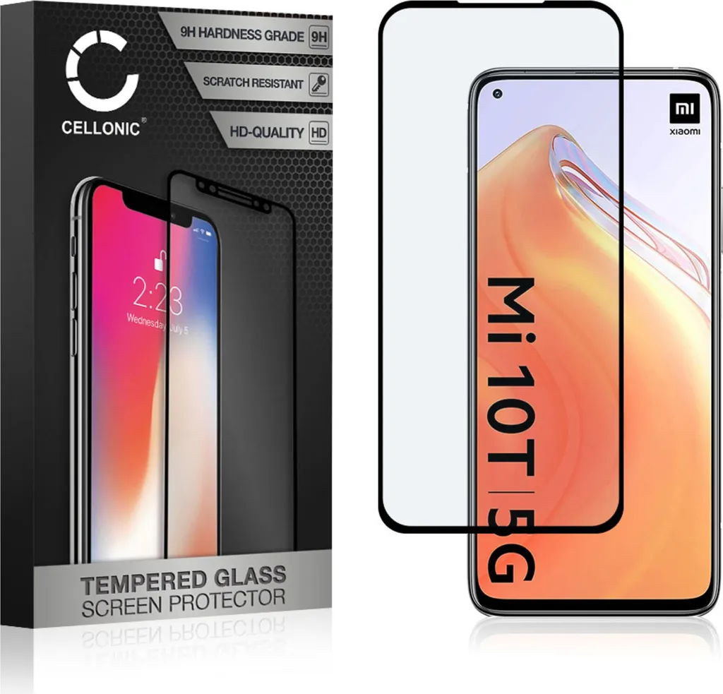 Vetro temperato 9H CELLONIC compatibile con Xiaomi Mi 10T 5G / Mi 10T Pro 5G (3D Full Cover 9H, screen protector glass pellicola protettiva per telefono smartphone