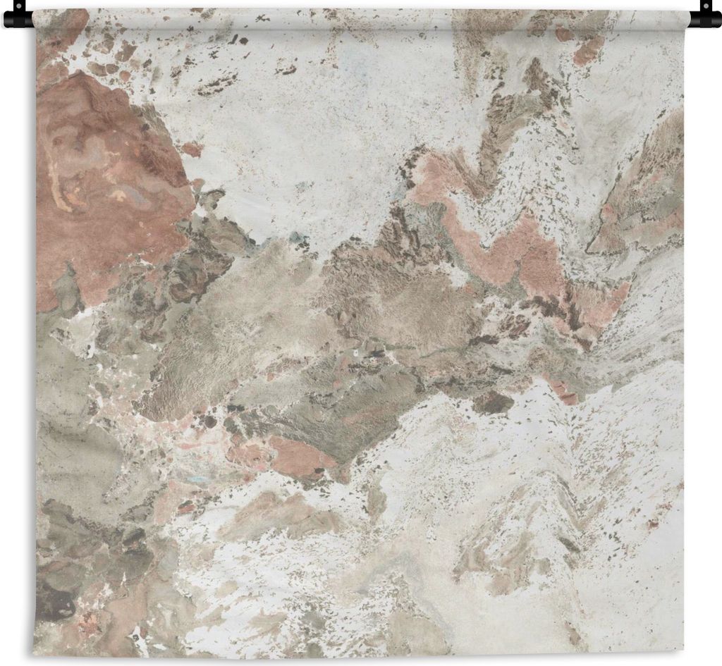 MuchoWow Wandteppich Wandbehang Weiß - Kristalle - Granit 90x90 cm Tapisserie Dekoration Wandtuch - Wandaufhänger