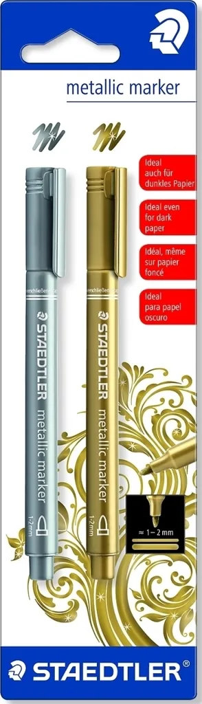 Marqueur Staedtler 8323-S BK2 Pointe Moyenne Effet Métal Set de 10