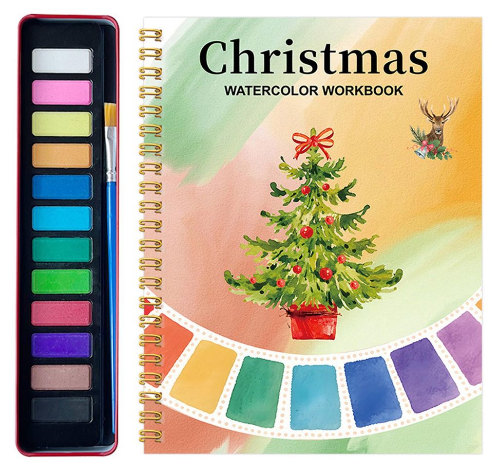 Aquarell-Übungsbuch, Schritt-für-Schritt-Malanleitung, Aquarellfarben-Set, Naturinspiriertes Malen, Wassermalbuch