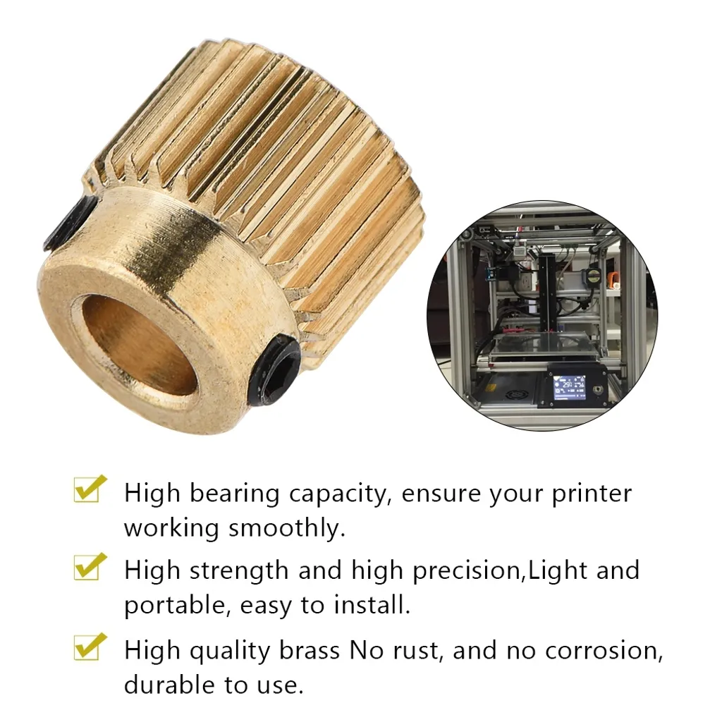 Roue dentée extrusion laiton anti sous-extrusion MK8 MK7 - Pack 10