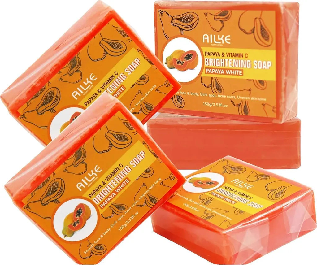 Savon de toilette à la papaye effet clarifiant et hydratant, lot de 5