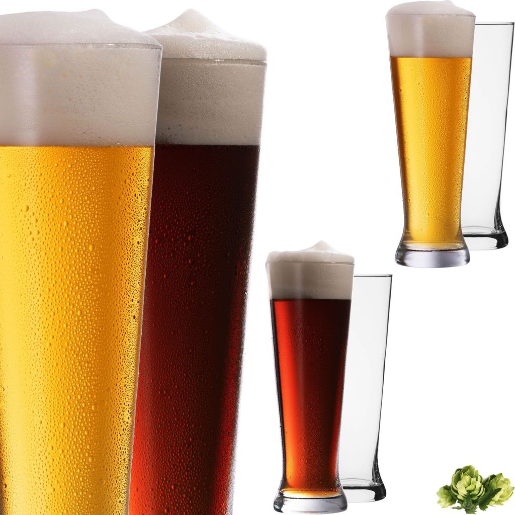 IMPERIAL Hohe Weizengläser aus Crystalline Glas Set 6 Stück 500ml (max. 680ml) Spülmaschinenfest Biergläser Pilsner