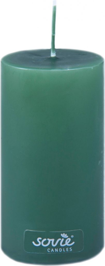 Stumpenkerze Dunkelgrün, Ø 50 x 100 mm - Brenndauer ca. 28 Stunden