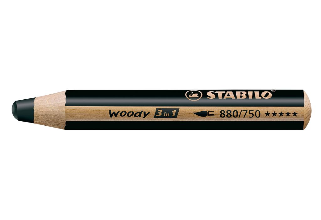 Crayon de couleur STABILO Woody 3en1 noir Image du produit 