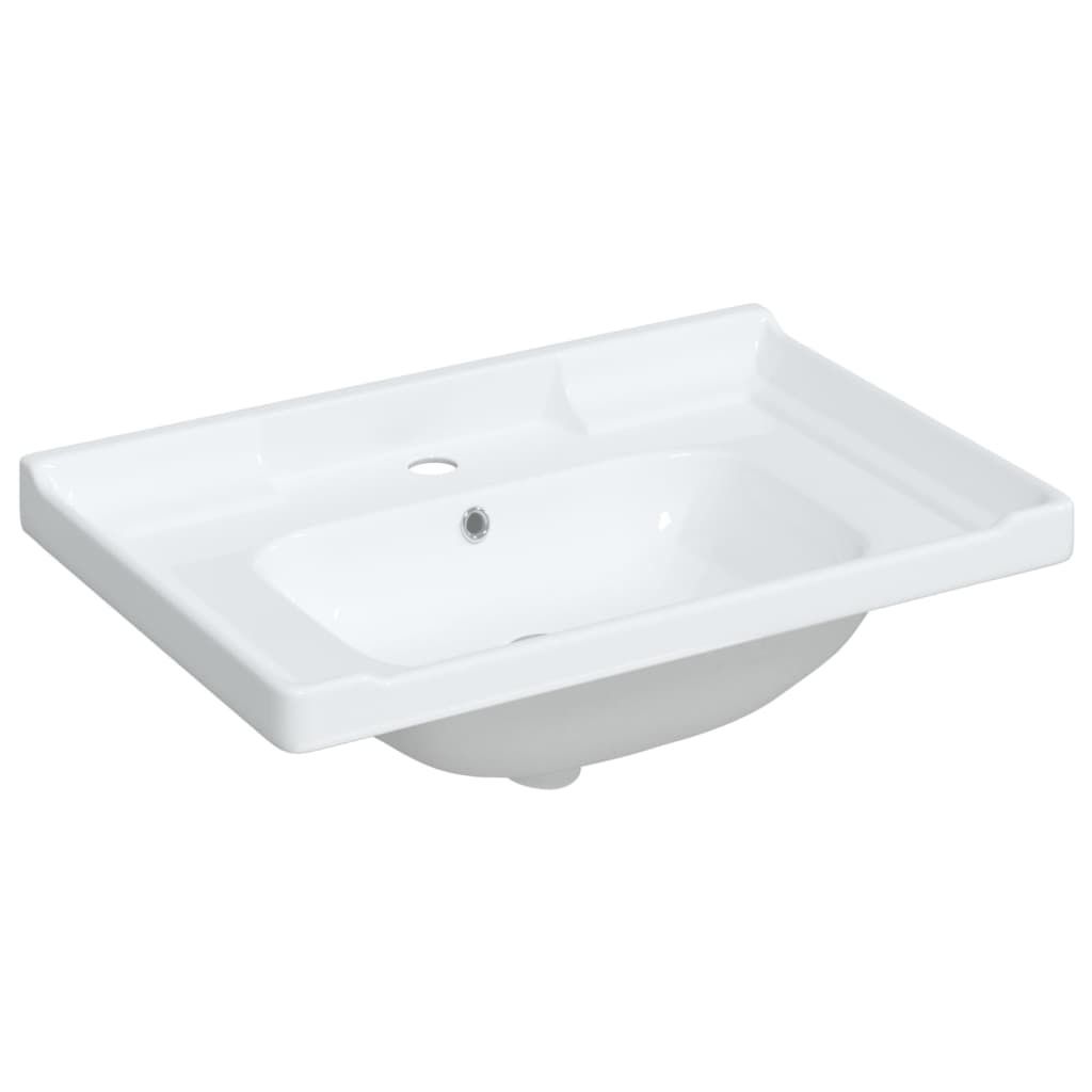 vidaXL Umywalka biała 71x48x23 cm prostokątna ceramiczna Zdjęcie produktu 