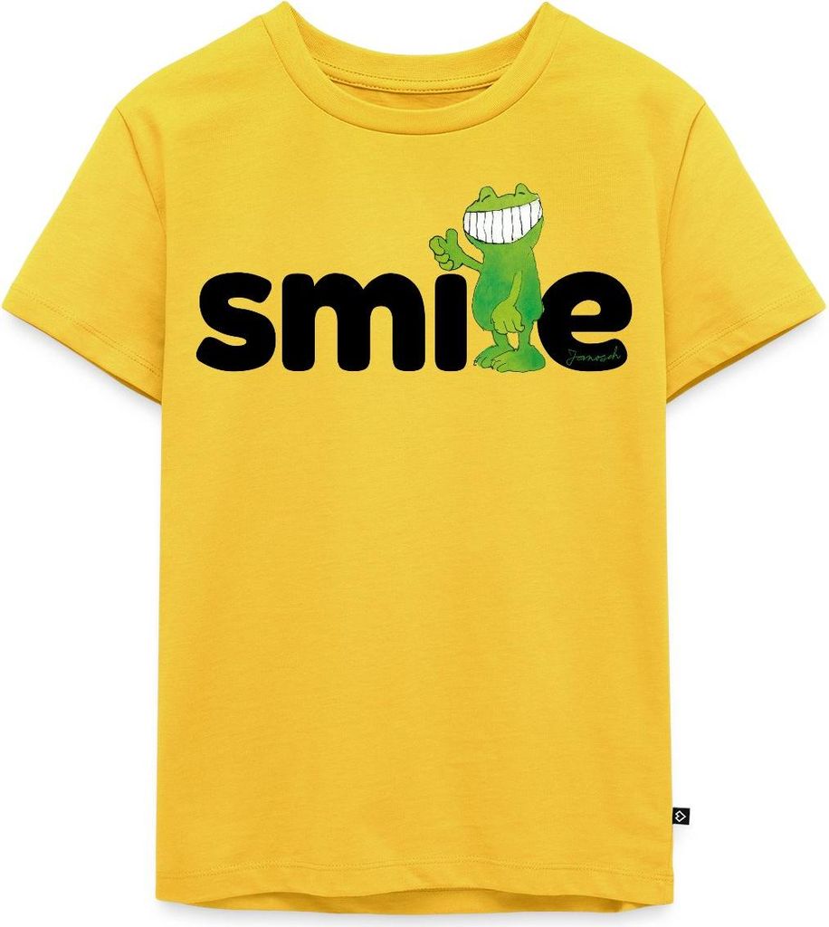 Spreadshirt Janosch Günter Kastenfrosch Smile Design Kinder Premium T-Shirt, 134/140 (8 Jahre), Sonnengelb