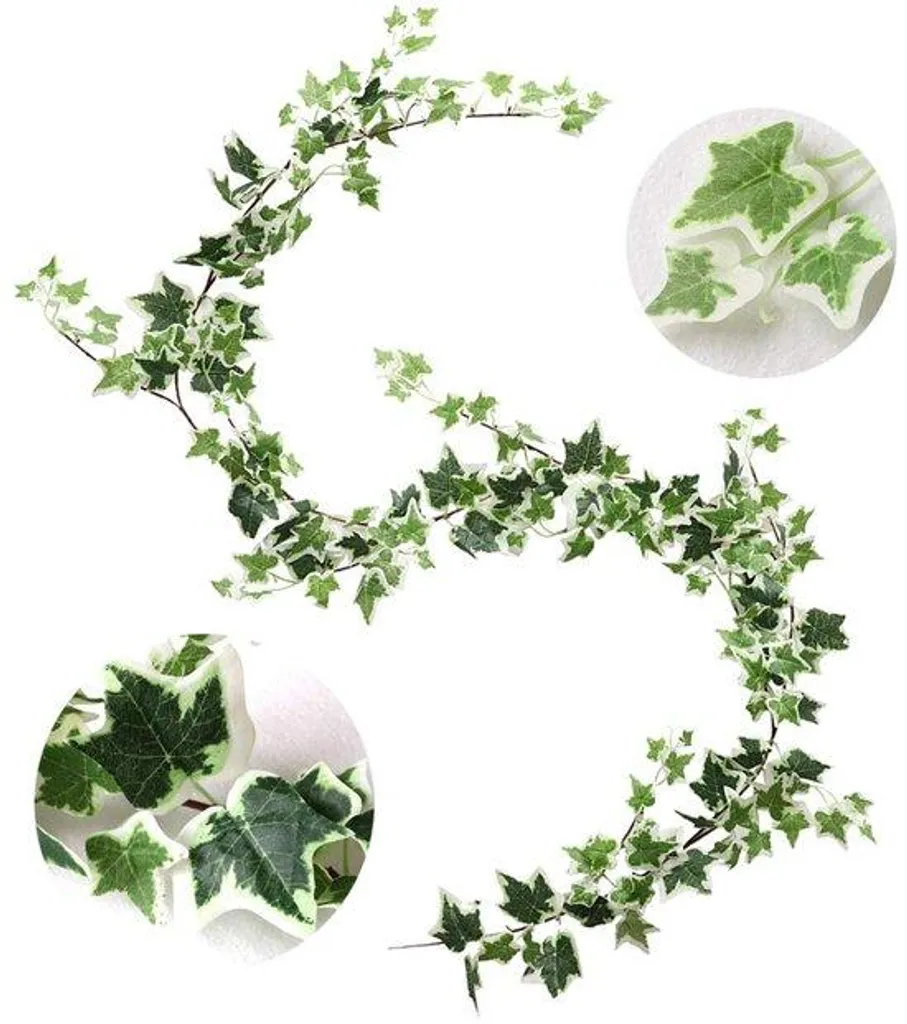 Plante murale artificielle de lierre vert blanc pour intérieur zen