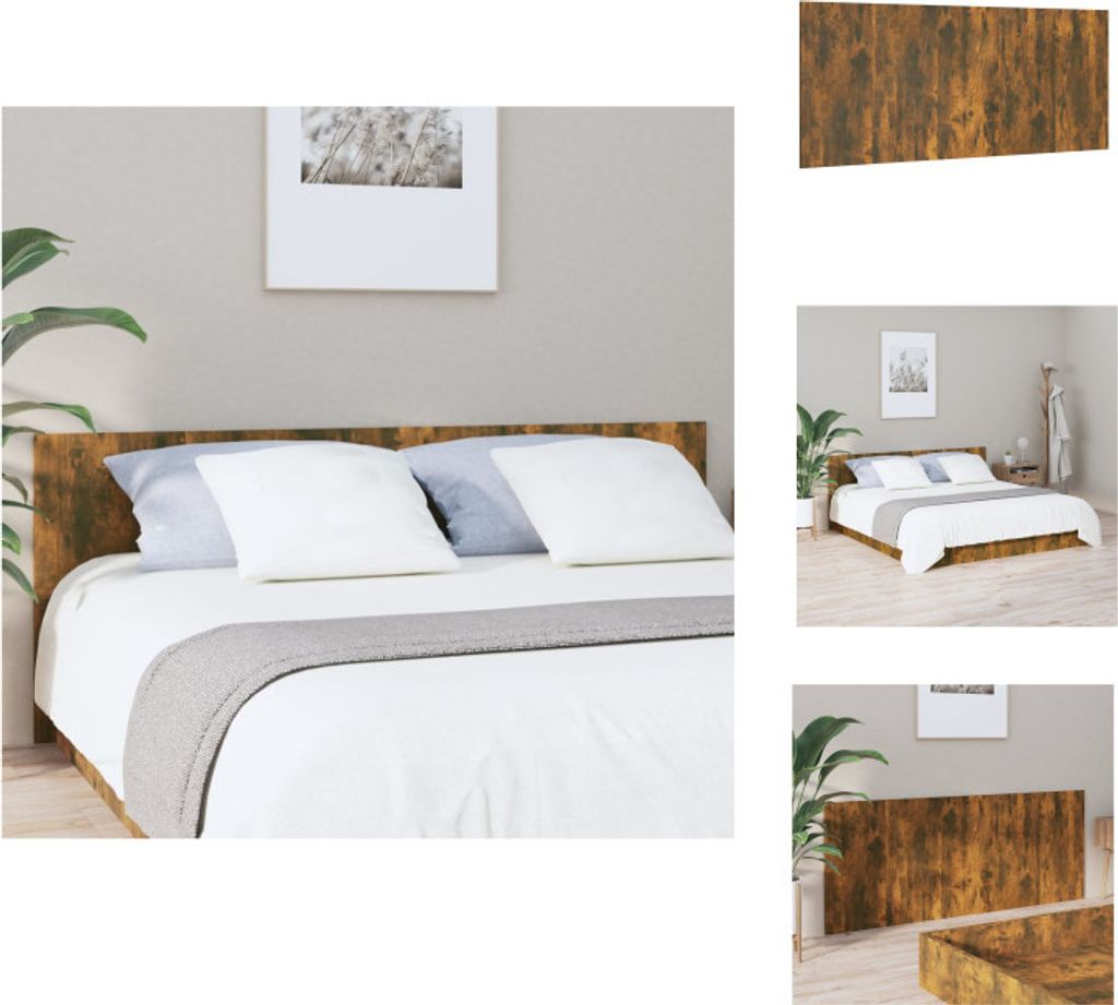 vidaXL Kopfteil Räuchereiche 200x1,5x80 cm Holzwerkstoff - Kopf- & Fußenden