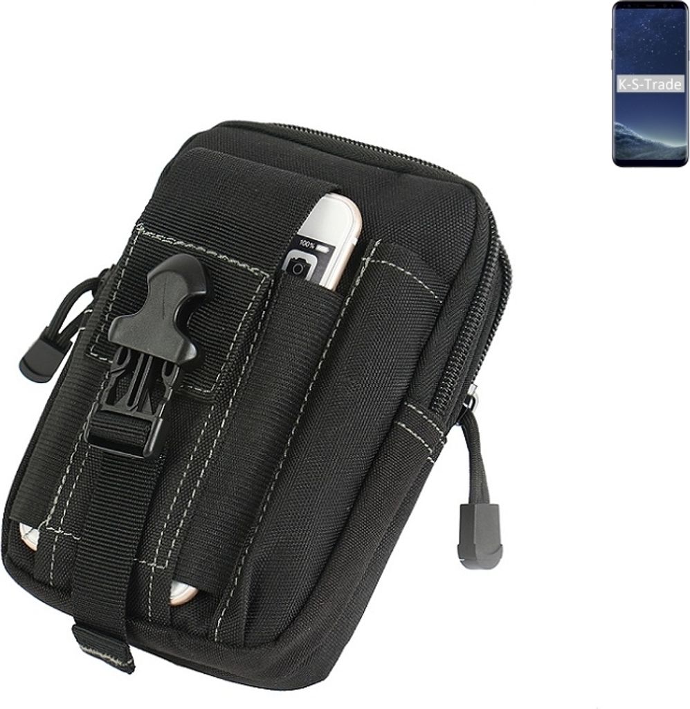 K-S-Trade Gürtel Tasche kompatibel mit Samsung Galaxy S8+ Gürtel-Tasche Holster Schutz-Hülle Handy Hülle Smartphone outdoor Handy-Hülle schwarz
