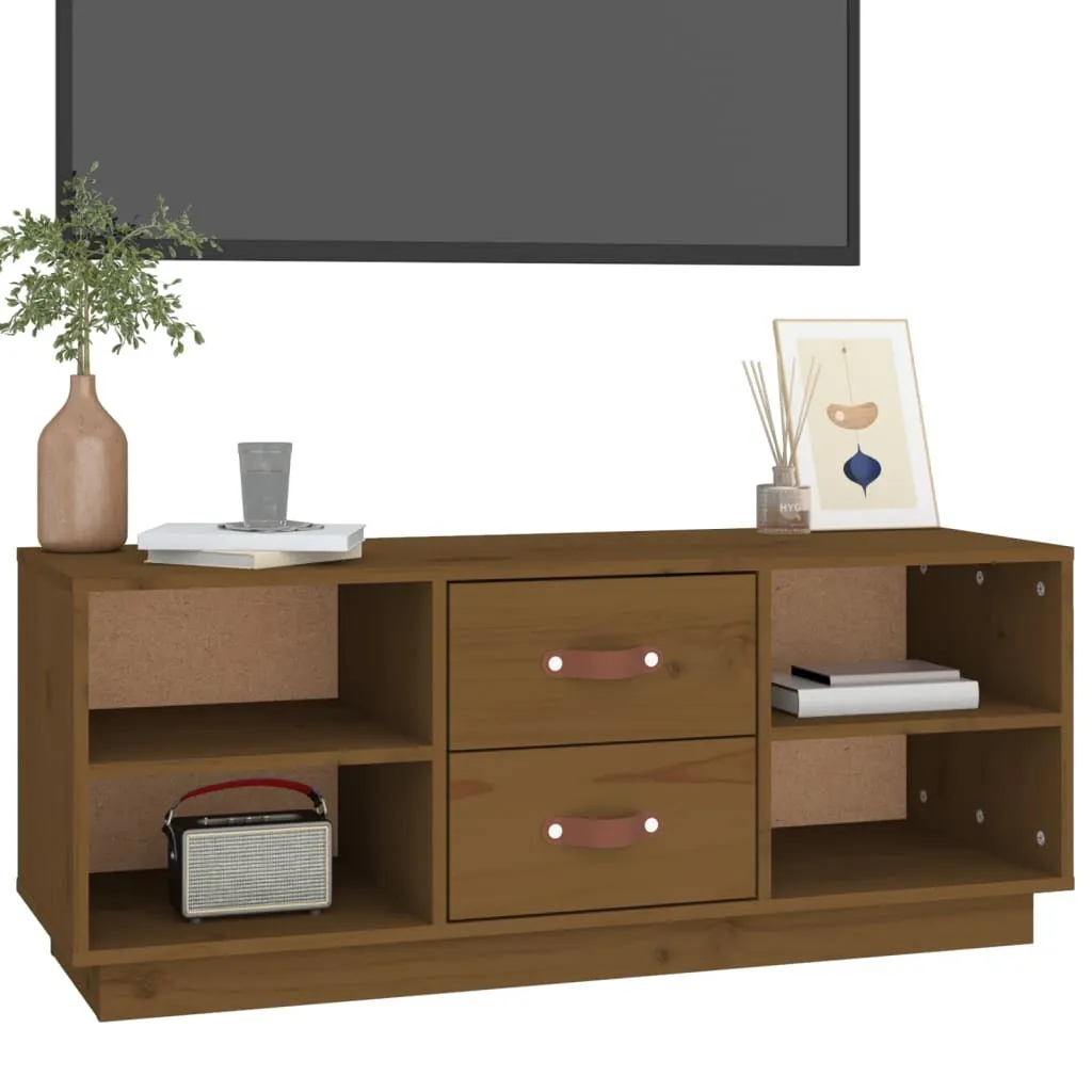 Mobile TV Maison Exclusive Legno Pino 100x34x40 cm - Alta Stabilità - 4