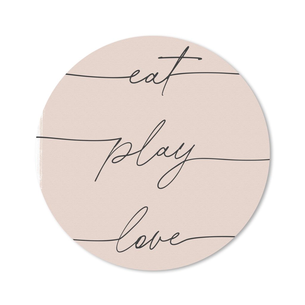 MuchoWow Mauspad Mousepad Text - Zitate - Essen spielen Liebe - Essen 20x20 cm - Mousepads - Maus Mat - Pad - Mausunterlage - Schreibtischmatte