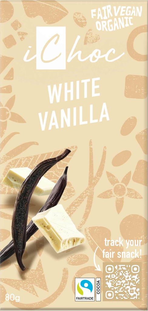 FAIR-TRADE-BIO-KAKAOTAFEL MIT VANILLE 80 g – ICHOC (VIVANI) Produktbild 