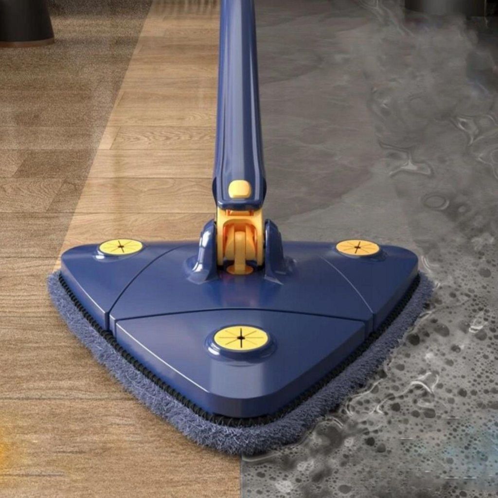 Produktbild von Flachmopp Set 42 Cm, 360° Drehbar + Entwässerungsschaber – Für Hartböden