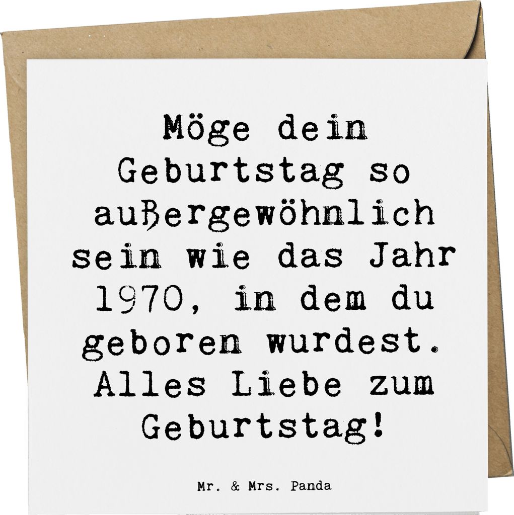 Mr. & Mrs. Panda Glückwunschkarte Spruch 1970 Geburtstag - Produktbild 