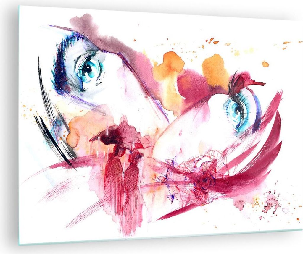 Bilder auf glas - weiblich Blume Sommer Flitterwochen - 70x50cm - Glasbilder - Wandbilder - Kunstdruck - Wanddekoration aus Glas - Glas Bilder - Wa...