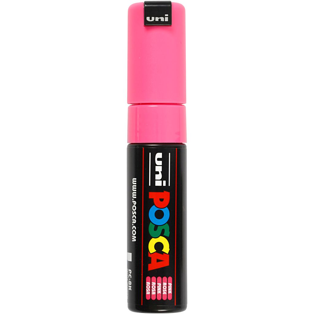 POSCA uni PC-8K, 1 kusov, Ružová, Hrot dláta, Čierna, Obrázok produktu 