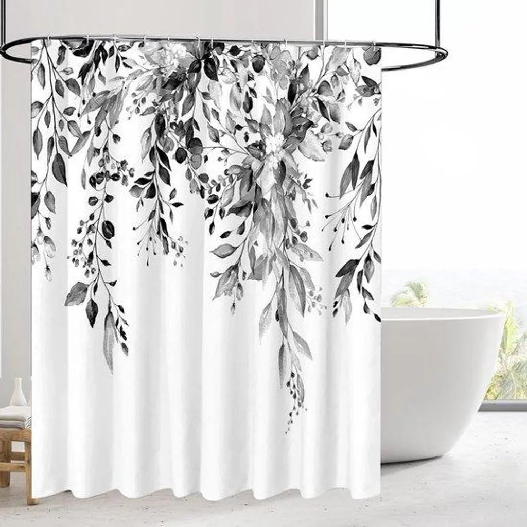 Rideau de douche séchage rapide 183x183 cm aspect tissu effet naturel