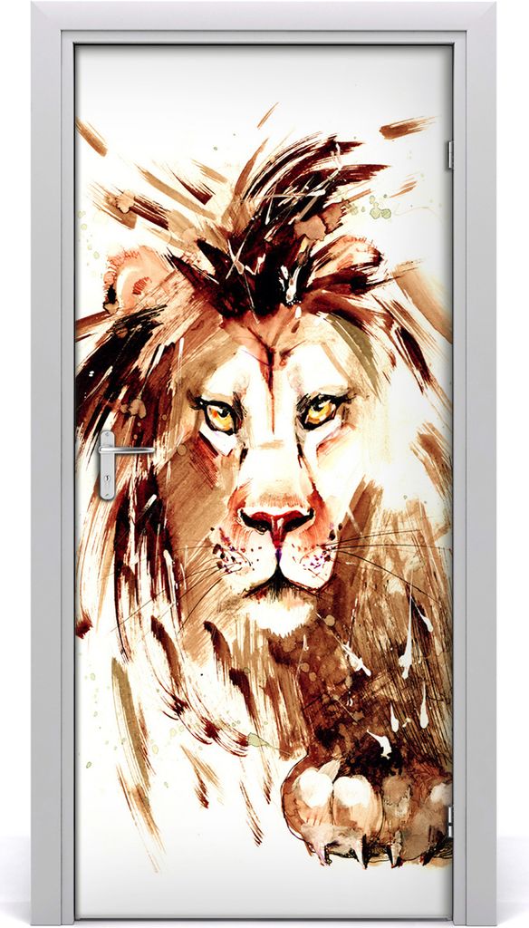 Tulup Türaufkleber 95x205 cm Dekorative Aufkleber Selbstklebend Wasserdichte Tapete Abnehmbar Schlafzimmer Wohnzimmer Wohnkultur - Lion Wand