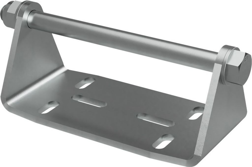 Kielrollenhalter B mit Achse für Seitenrolle Sliprolle Kielrolle Bootstrailer verzinkt SUPROD, 180 mm