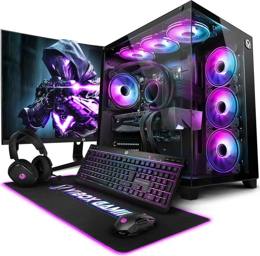 Vibox VII-220 Gaming PC Set Komplett - Monitor 27 Zoll - Intel Core i9 10900F 5,2 GHz - AMD Radeon RX 9070 XT 16 GB - 32 GB RAM - 1 TB NVMe M.2 SSD...