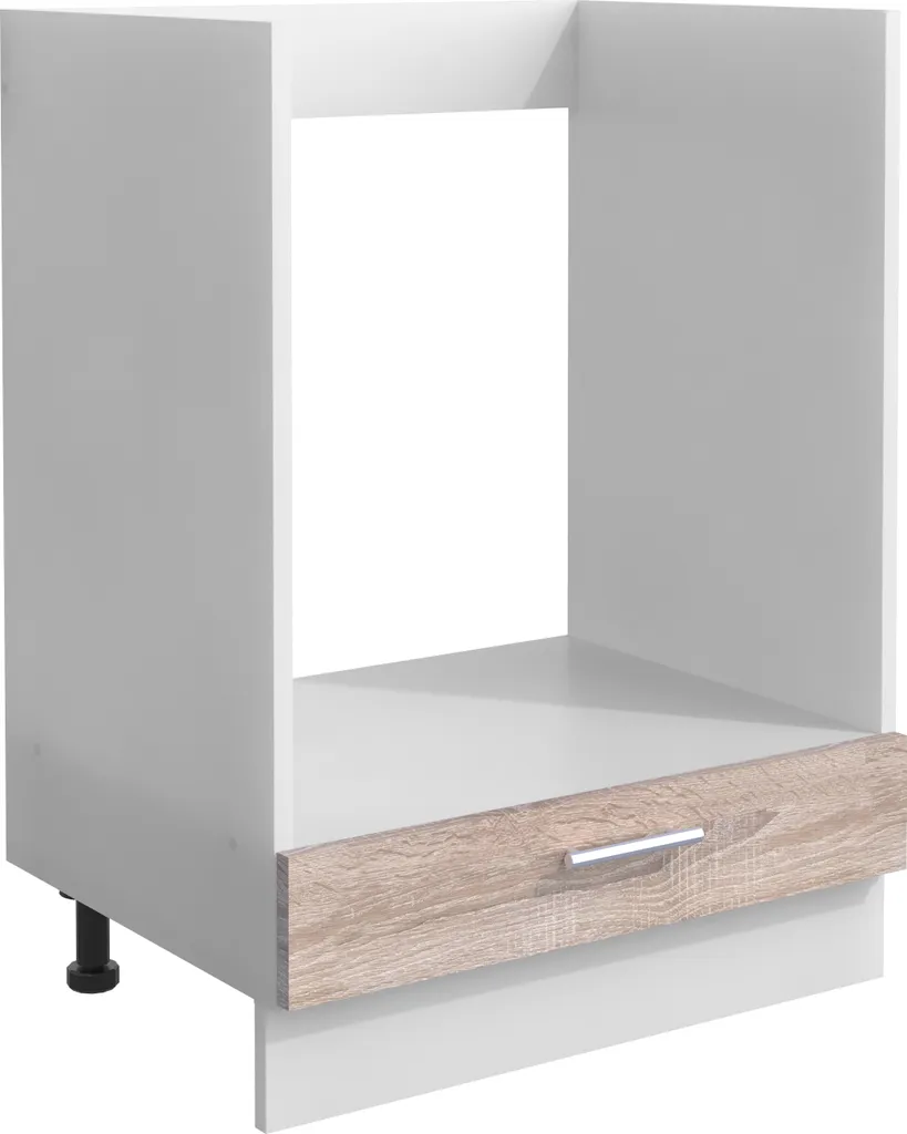 Mobiletto Cucina per Forno Incasso 60x82x46 cm Esilo Bianco/Rovere