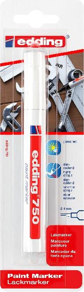 Edding Lackmarker 750 2-4 mm weiß 1er-Blister B2B Produktbild 